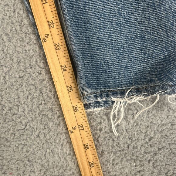 Agolde Crop Jeans Womens 24 x 26 Crop Blue High Rise  Button Fly Distressed - Picture 12 of 12